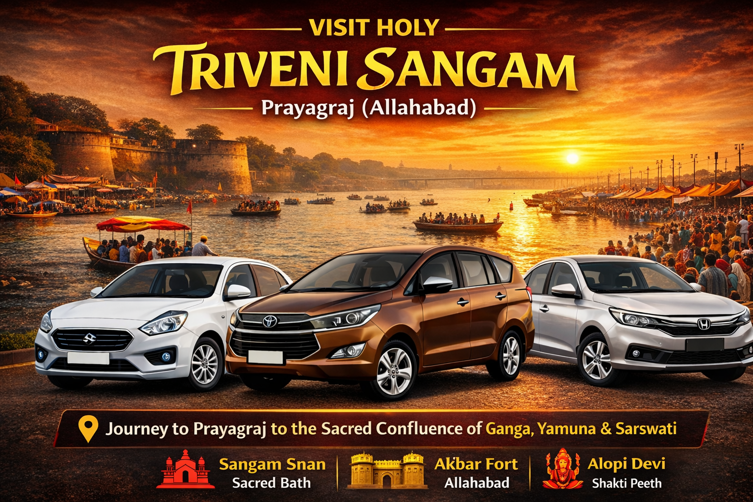 Varanasi to Triveni Sangam Prayagraj Taxi